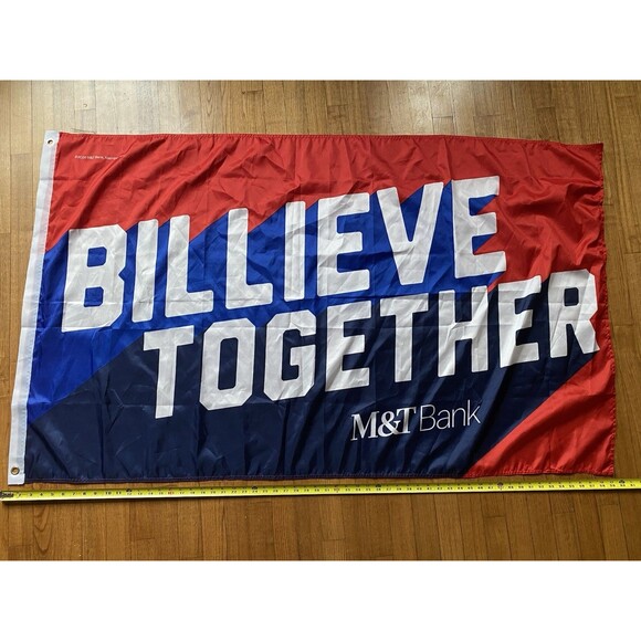 BUFFALO BILLS FLAG 3' x 5' -BANNER MAFIA -TAILGATE NFL Billeve Together Football - Picture 3 of 3